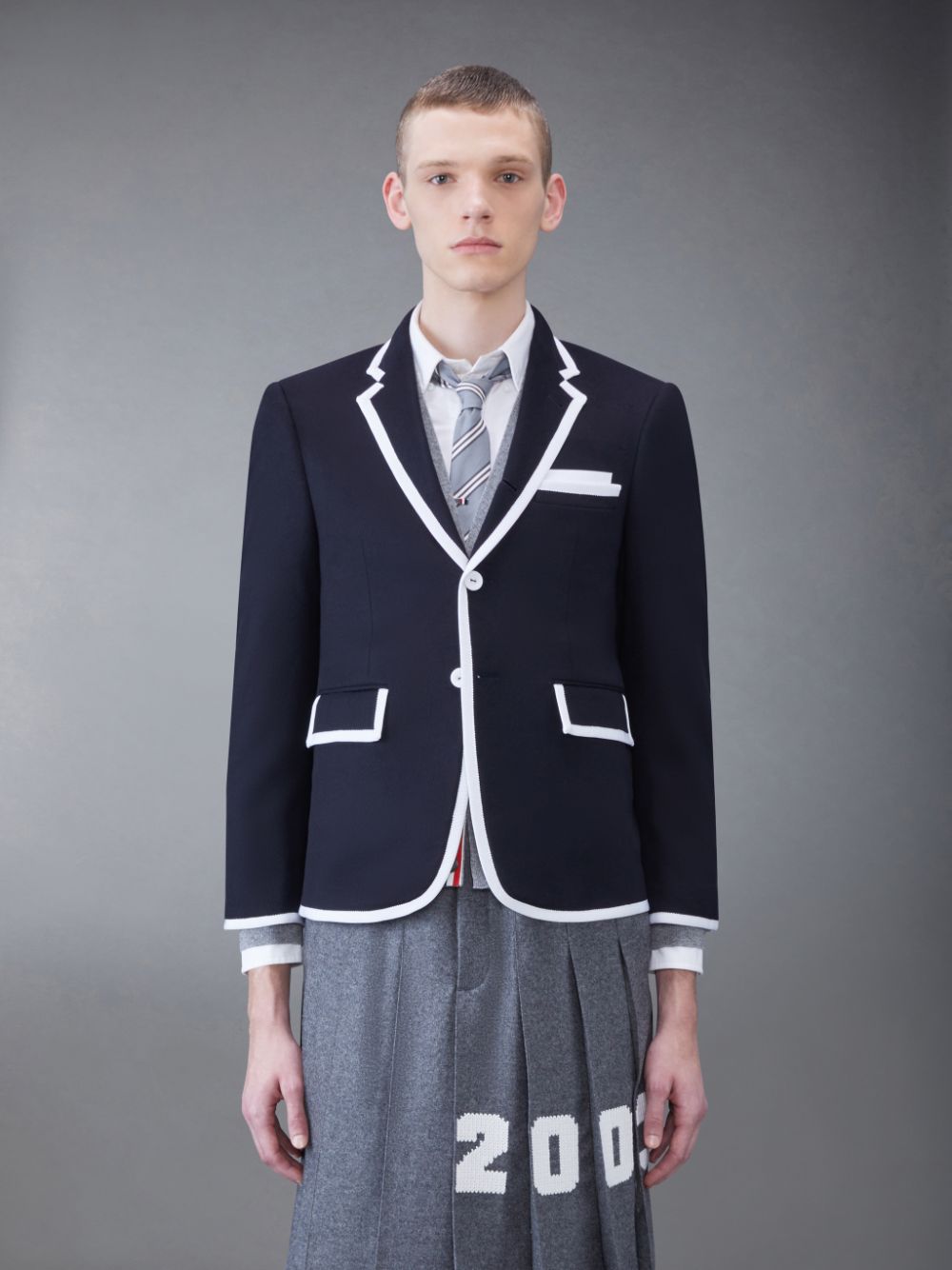 Thom Browne FUN-MIX CASHMERE 2003 CLASSIC SPORT Mäntel Herren Blau | RBV50N32472