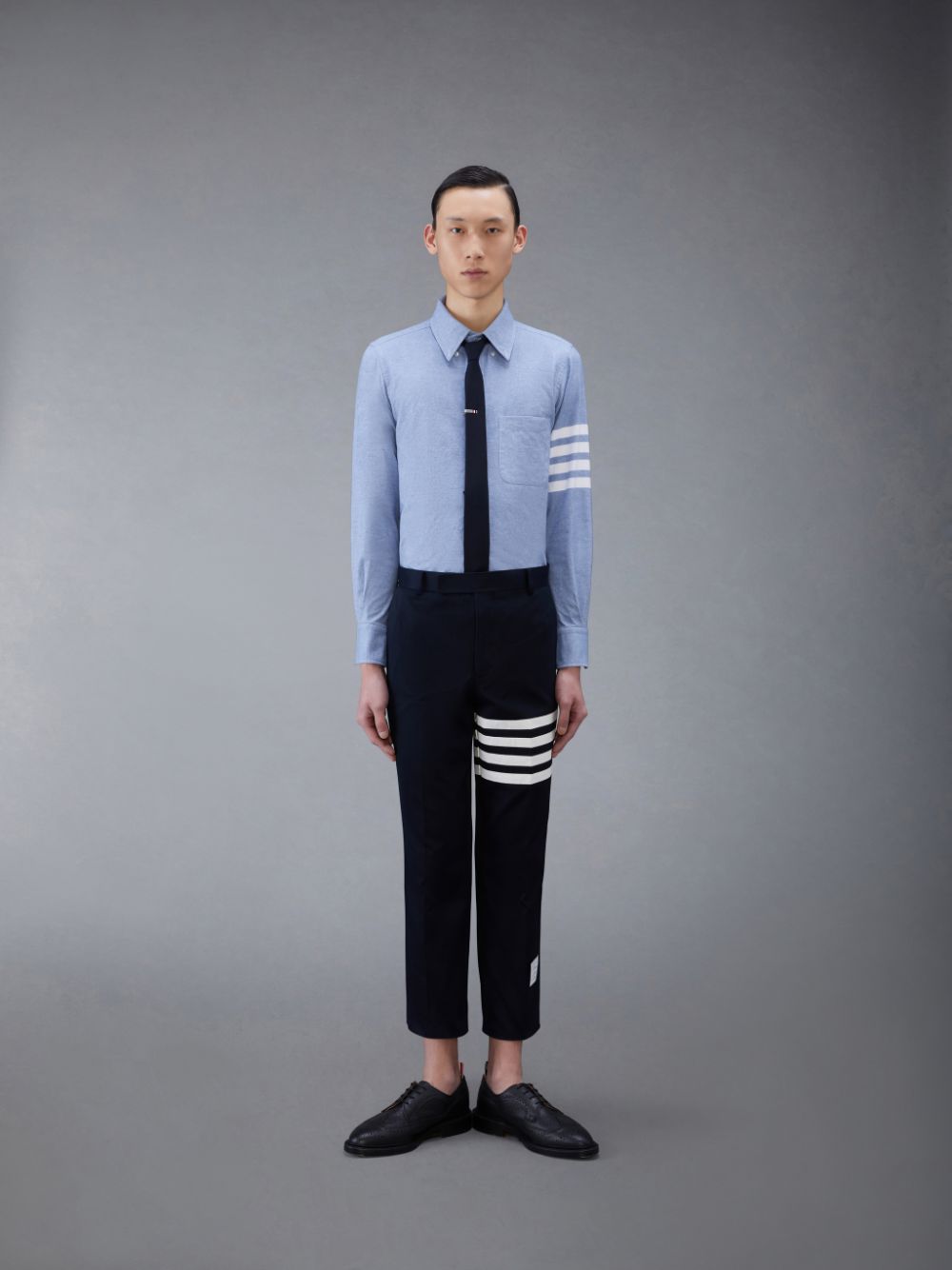 Thom Browne Flannel 4-Bar Hemd Herren Blau | OCD95P12722