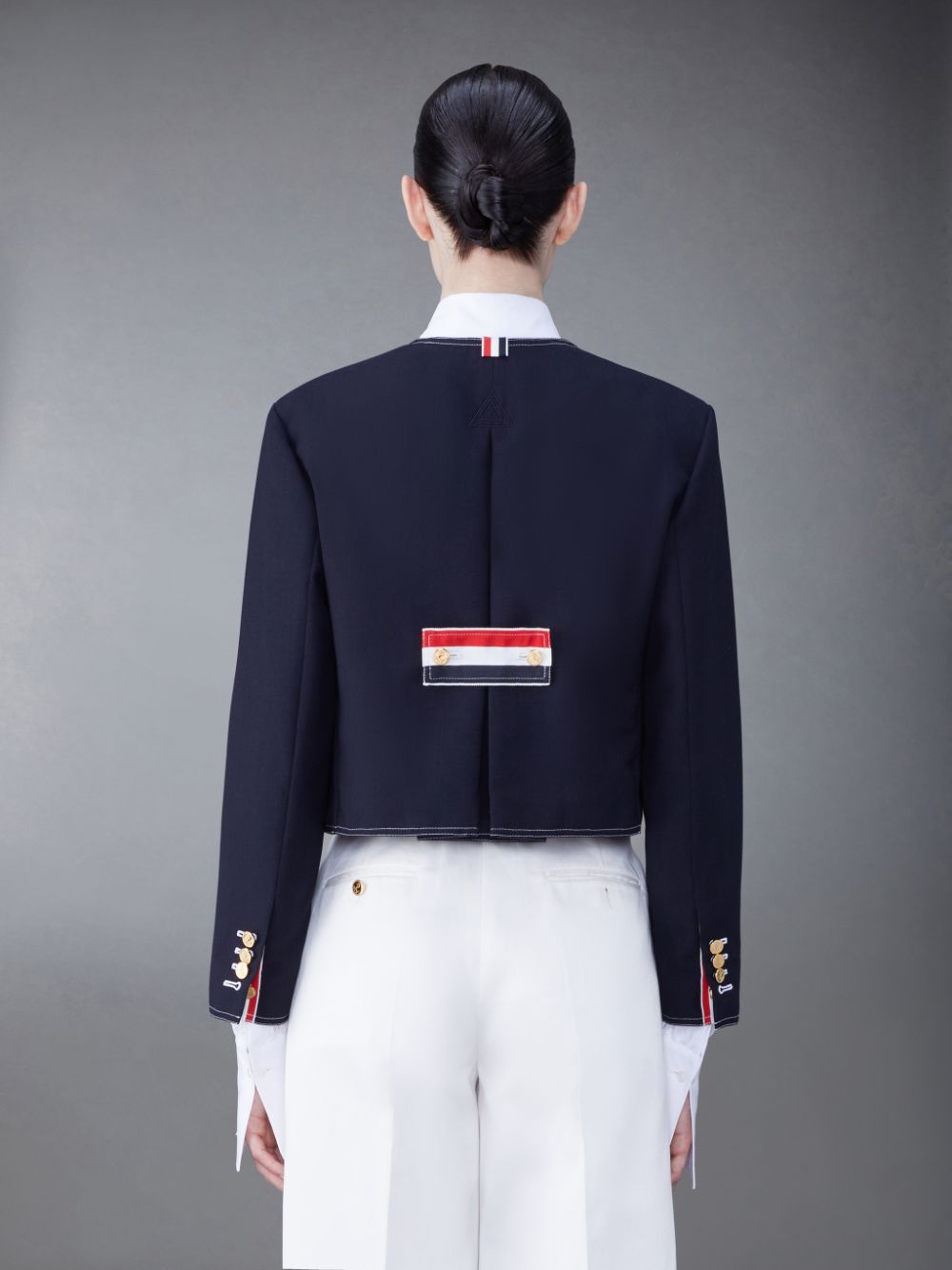 Thom Browne Fresco Box Pleat Cardigan Jacken Damen Blau | LXS76K06056