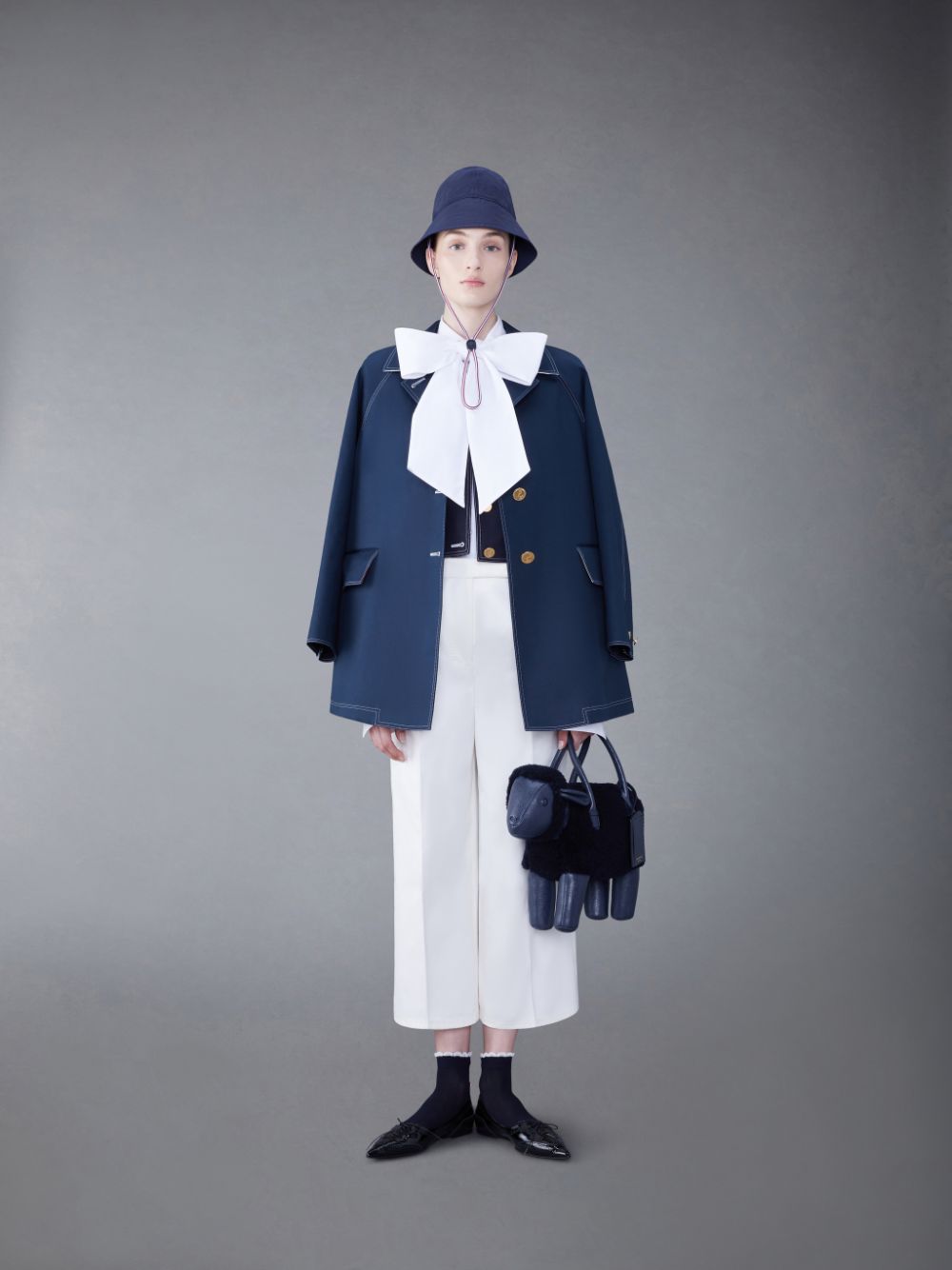 Thom Browne Fresco Box Pleat Cardigan Jacken Damen Blau | LXS76K06056