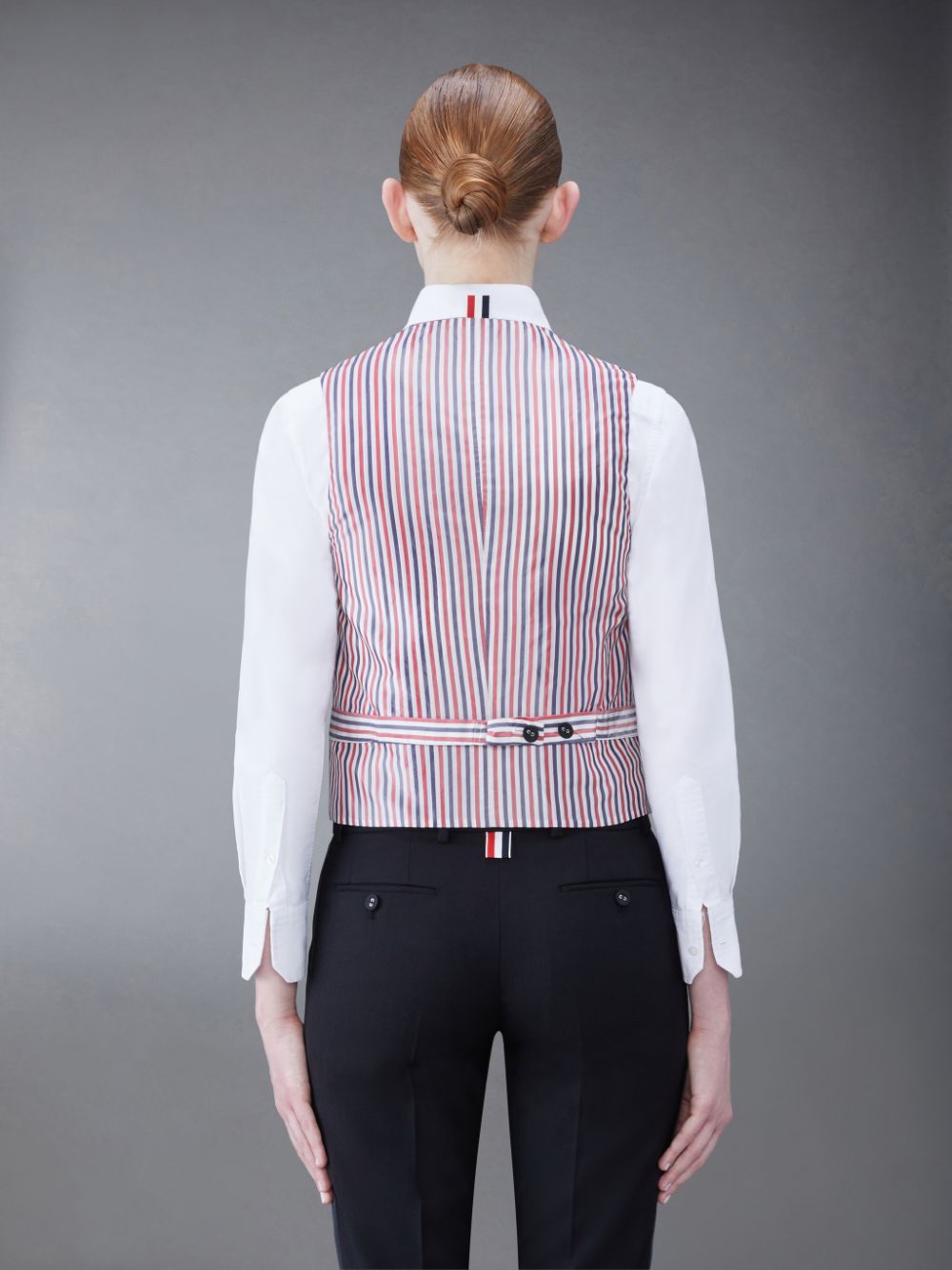 Thom Browne Fresco Classic 5-Button Weste Damen Schwarz | XPA23F77741
