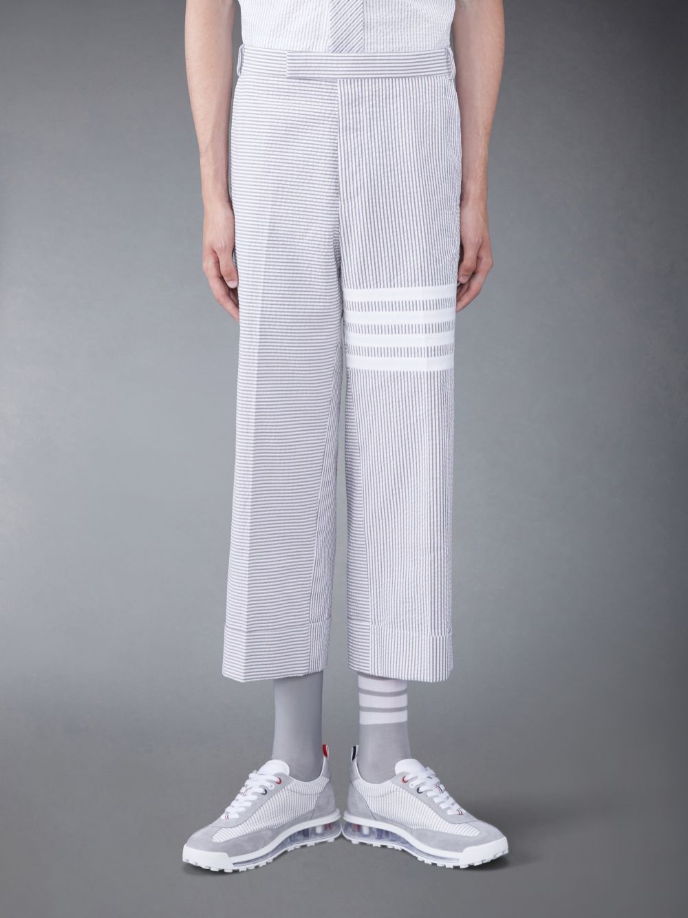 Thom Browne Funmix 4-Bar Seersucker Low Rise Hose Herren Grau | XKQ56T58970