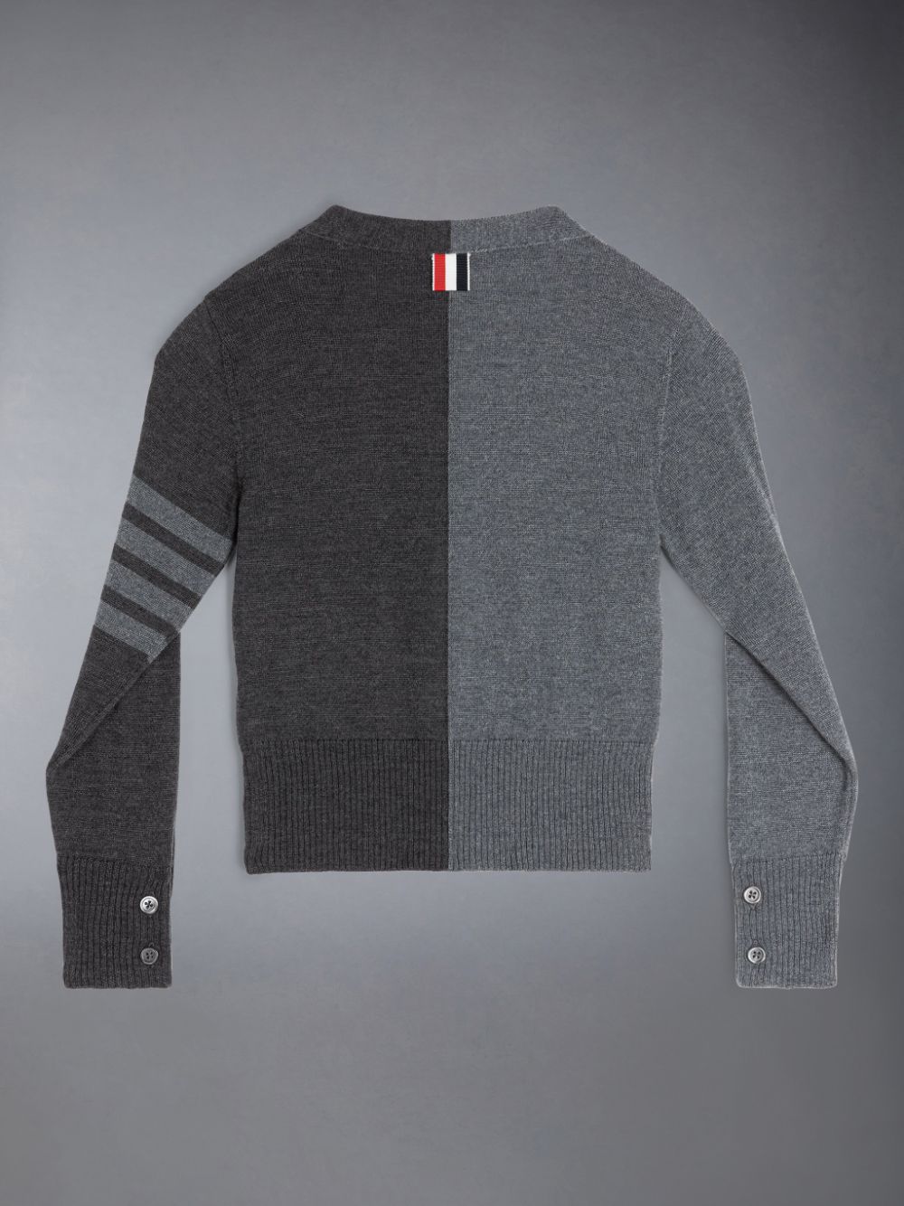 Thom Browne Funmix Wool 4-Bar V-neck Strickjacke Jungen Grau | AQT71R93420