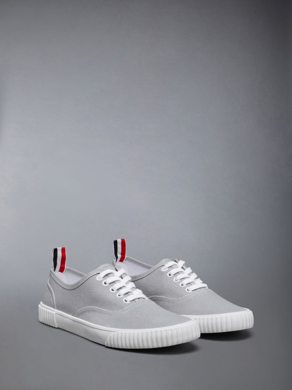 Thom Browne Grey Cotton Canvas Heritage Sneakers Damen Grau | LVI54D80224