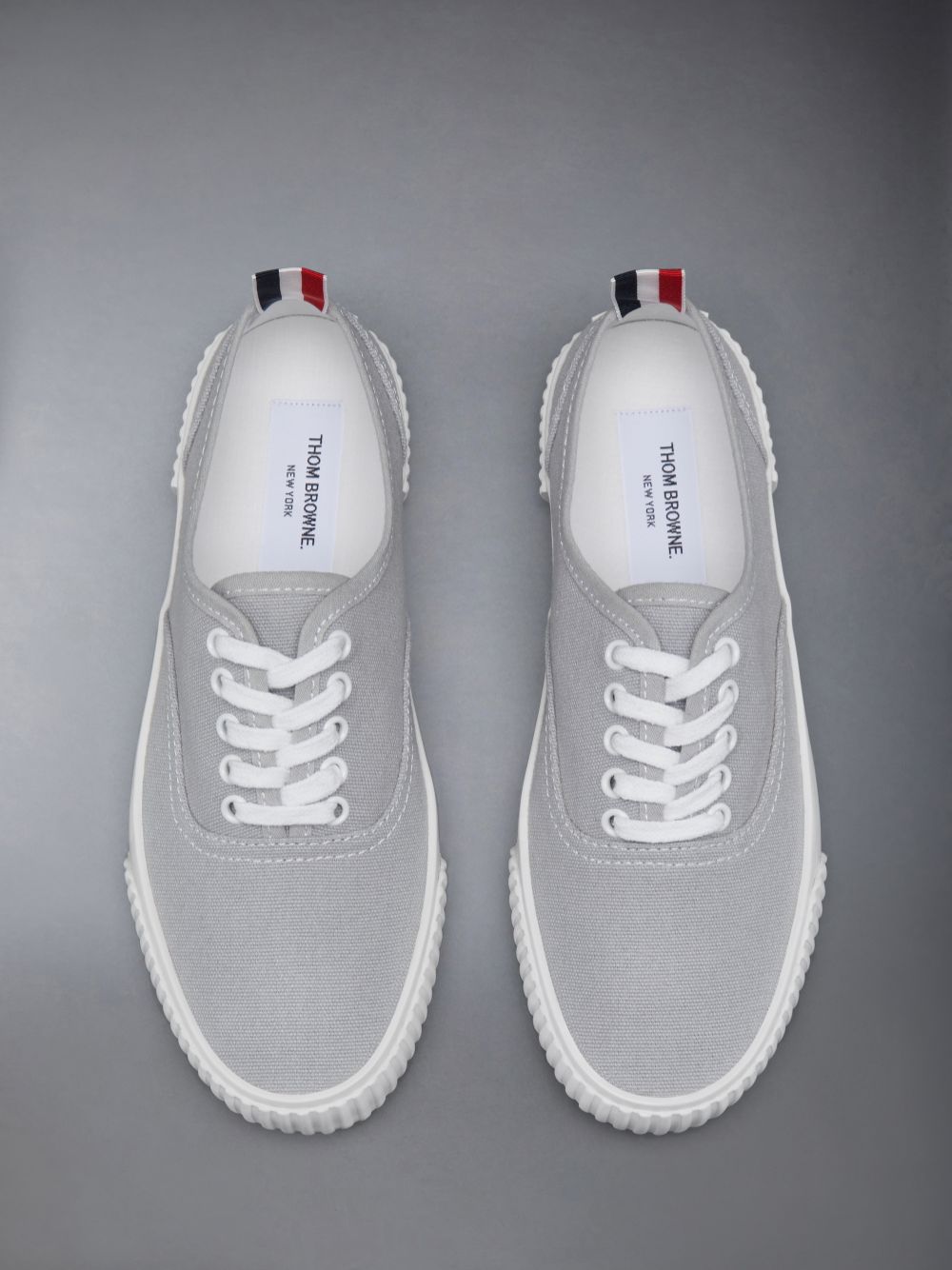 Thom Browne Grey Cotton Canvas Heritage Sneakers Damen Grau | LVI54D80224