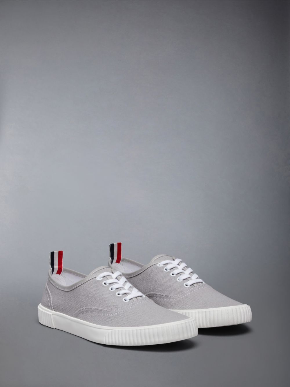 Thom Browne Grey Cotton Canvas Heritage Sneakers Herren Grau | TTI55F28726