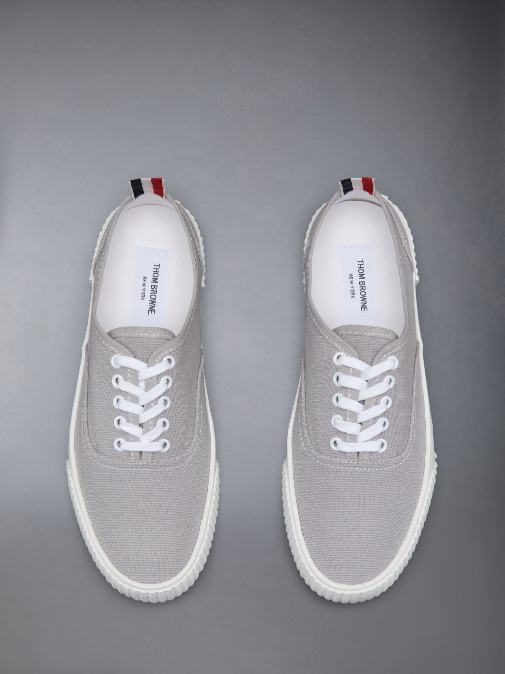 Thom Browne Grey Cotton Canvas Heritage Sneakers Herren Grau | TTI55F28726