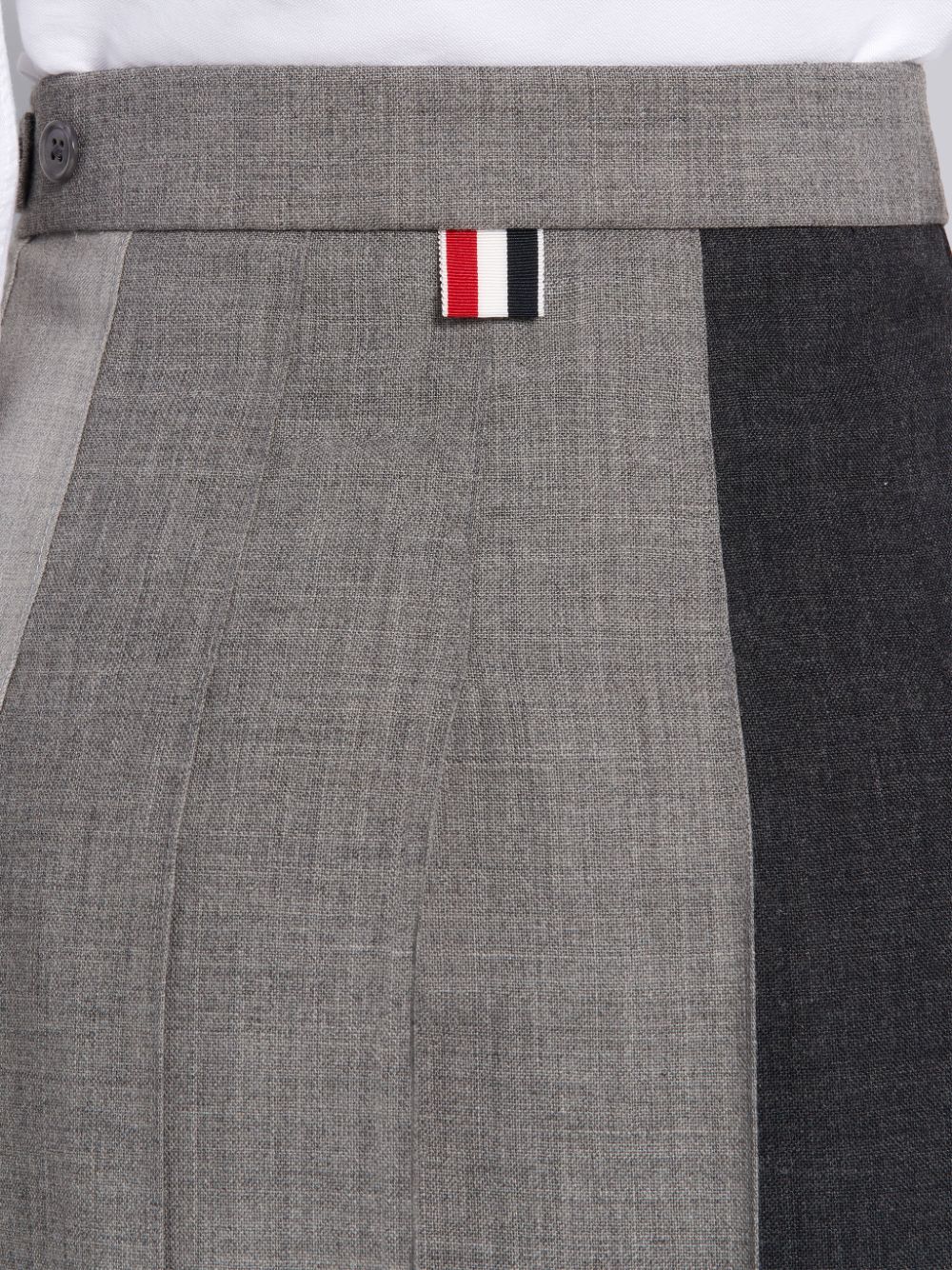 Thom Browne Grey Fun-Mix Wool 2 Ply Fresco Below Knee Classic Pleated Röcke Damen Grau | YQU08D82814