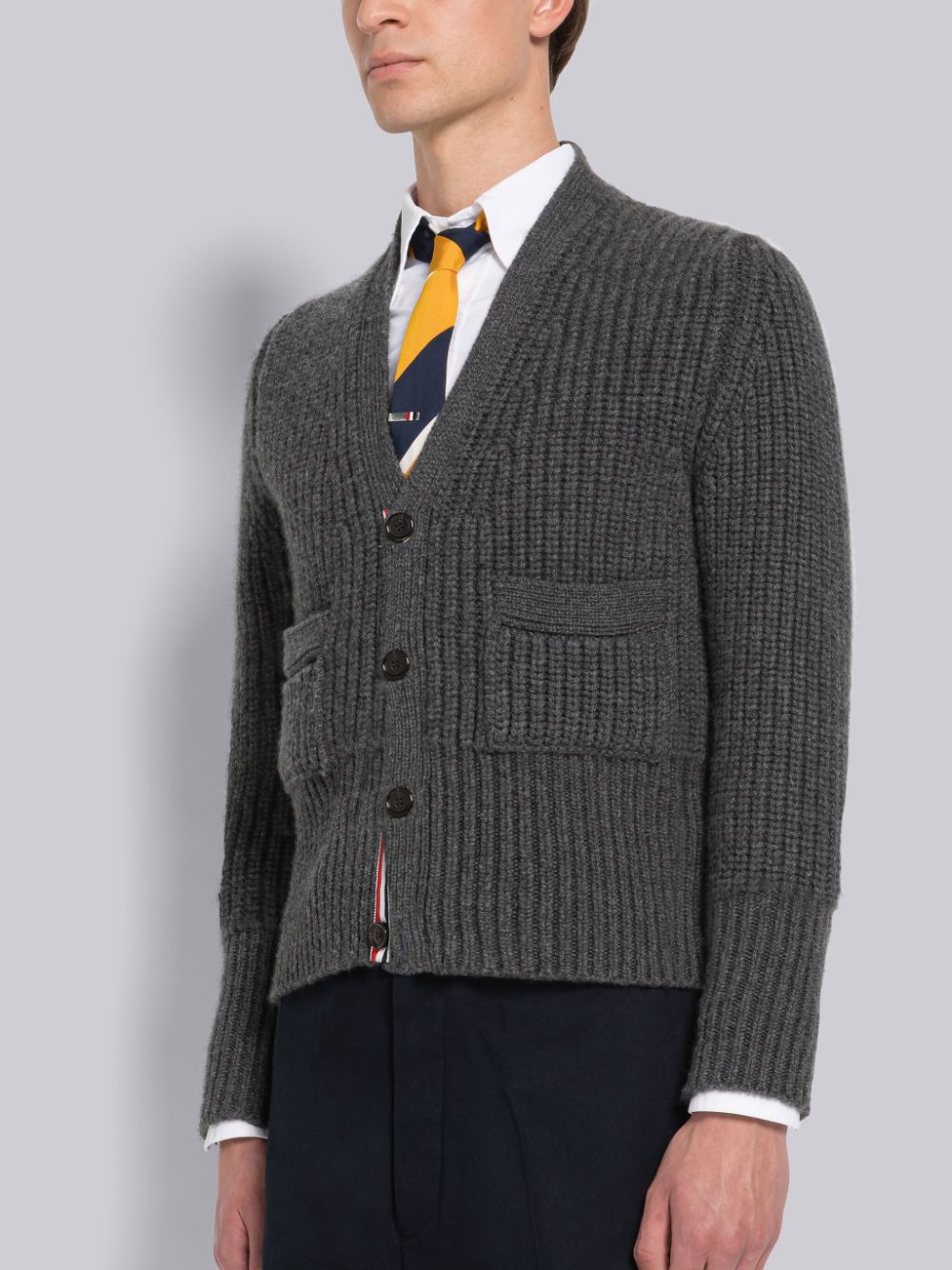 Thom Browne Half Stitch Cashmere Strickjacke Herren Grau | CUZ14G87633