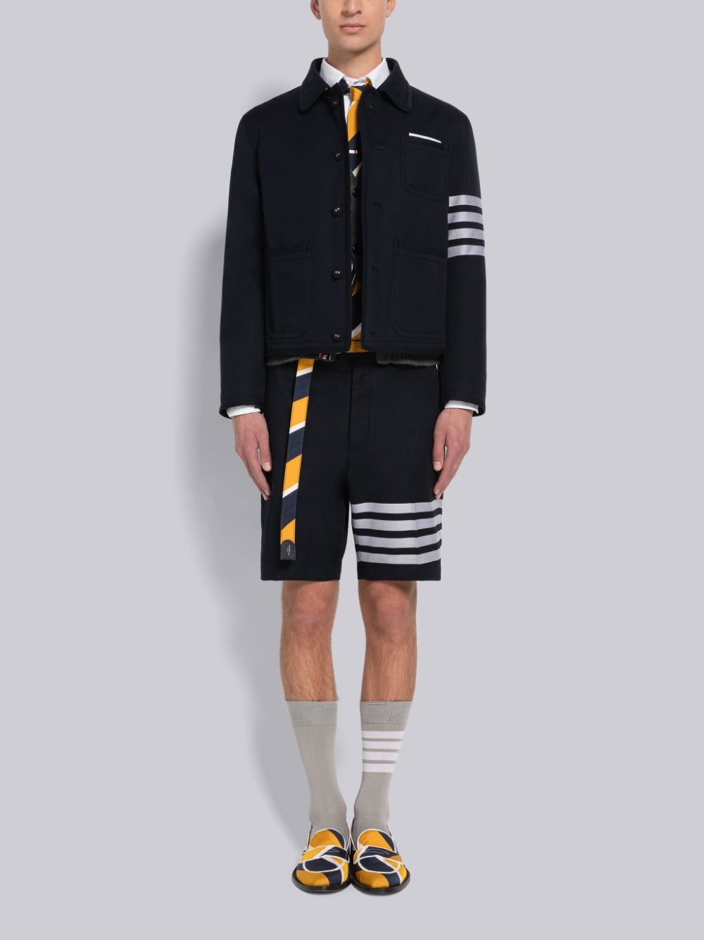 Thom Browne Half Stitch Cashmere Strickjacke Herren Grau | CUZ14G87633