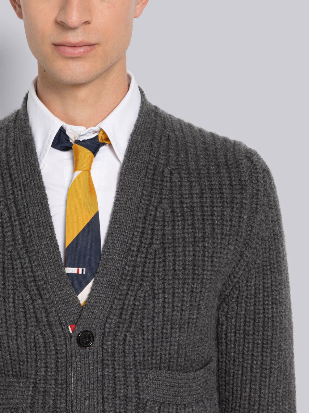 Thom Browne Half Stitch Cashmere Strickjacke Herren Grau | CUZ14G87633