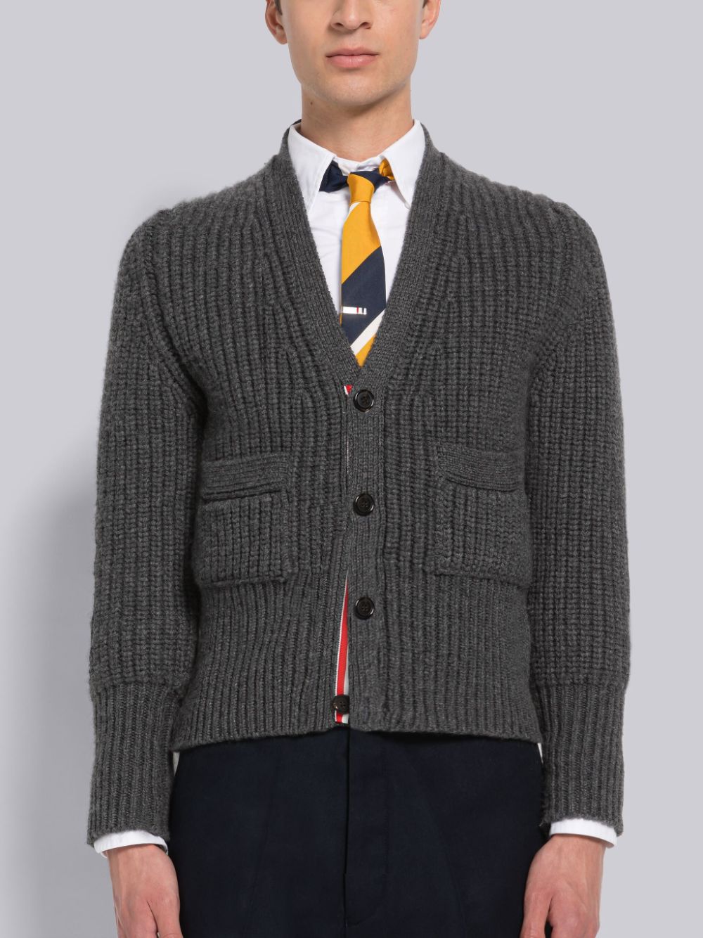 Thom Browne Half Stitch Cashmere Strickjacke Herren Grau | CUZ14G87633