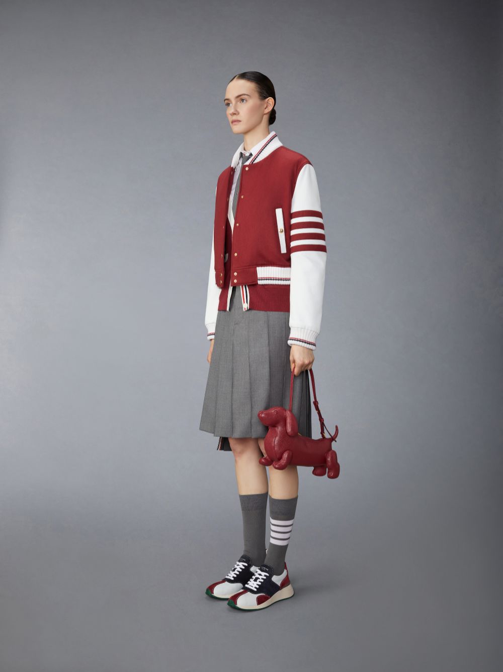 Thom Browne Hectoruette in Pebble Grain Tragetaschen Damen Rot | STG13O81331