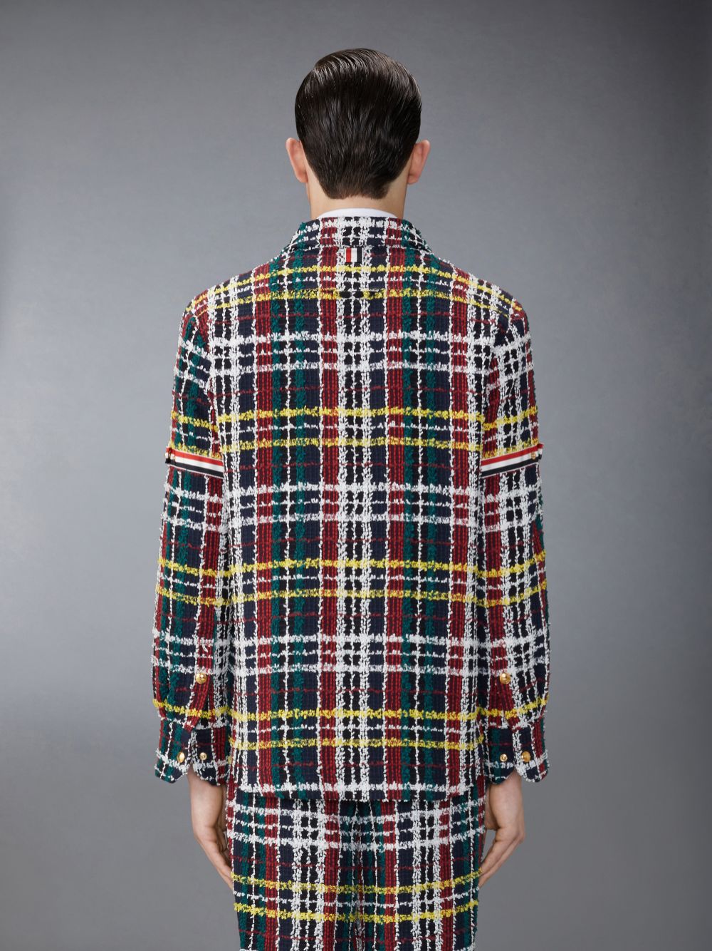 Thom Browne Hunting Tartan Eyelash Tweed Armband Shirt Jacken Herren Grün | FST26U54732