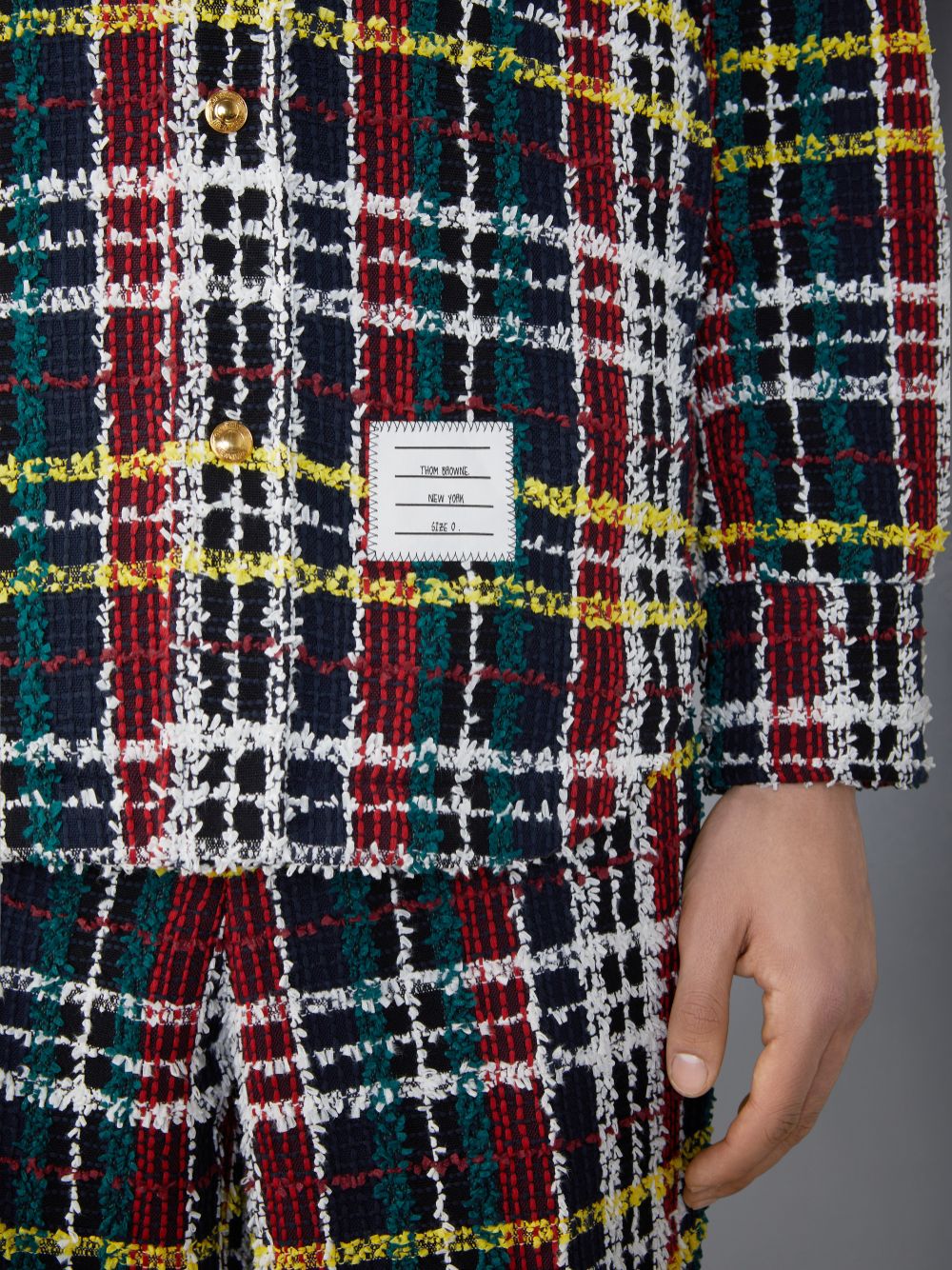 Thom Browne Hunting Tartan Eyelash Tweed Armband Shirt Jacken Herren Grün | FST26U54732