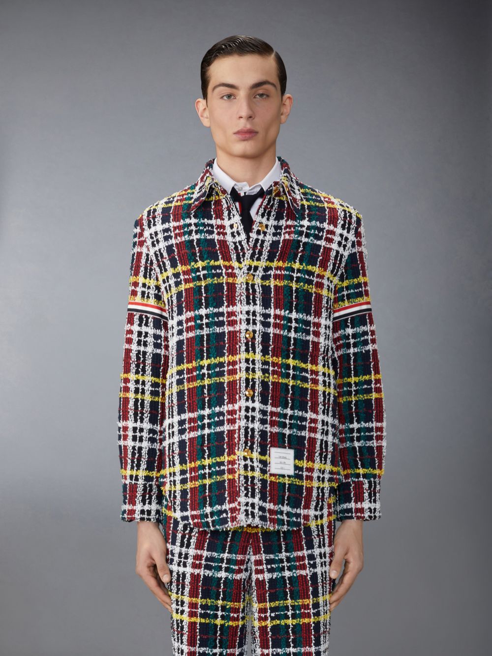 Thom Browne Hunting Tartan Eyelash Tweed Armband Shirt Jacken Herren Grün | FST26U54732