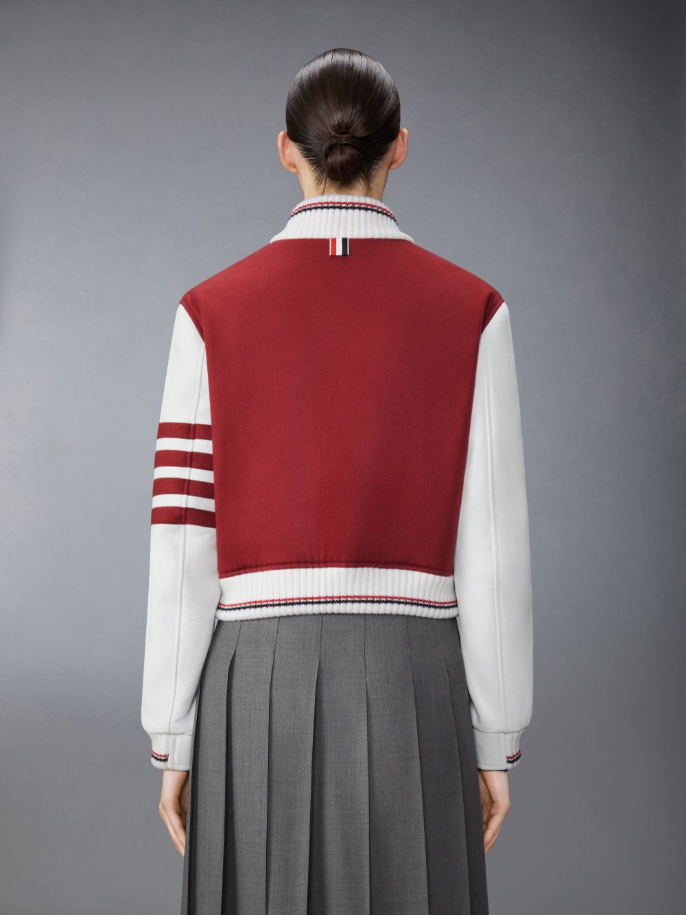 Thom Browne Jacket Weight Cashmere 4-Bar Cropped Varsity Jacken Damen Rot | PEP34U95910