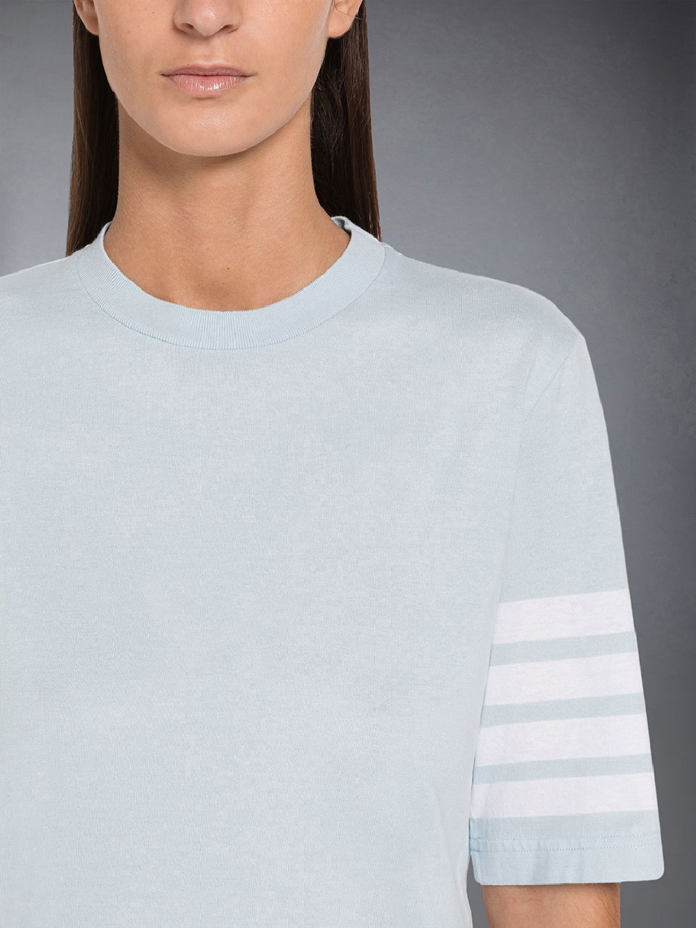 Thom Browne Jersey 4-Bar Short Sleeve T-shirts Damen Blau | ZBH29I88068