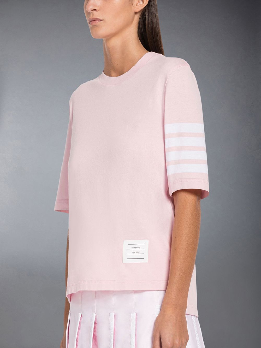 Thom Browne Jersey 4-Bar Short Sleeve T-shirts Damen Rosa | LZE99R95091