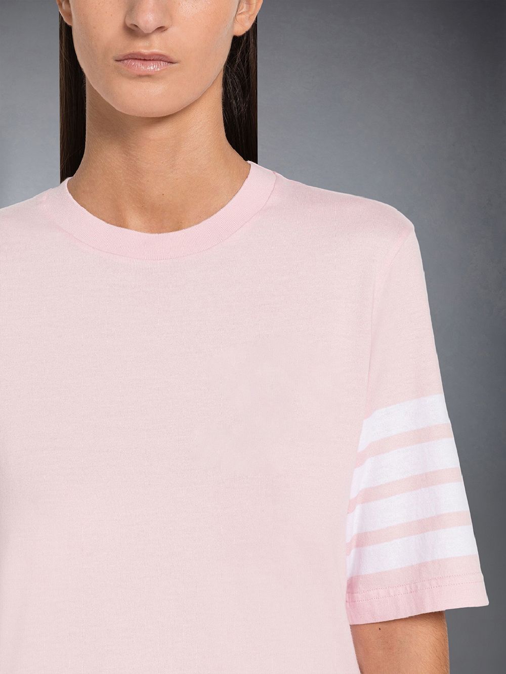 Thom Browne Jersey 4-Bar Short Sleeve T-shirts Damen Rosa | LZE99R95091