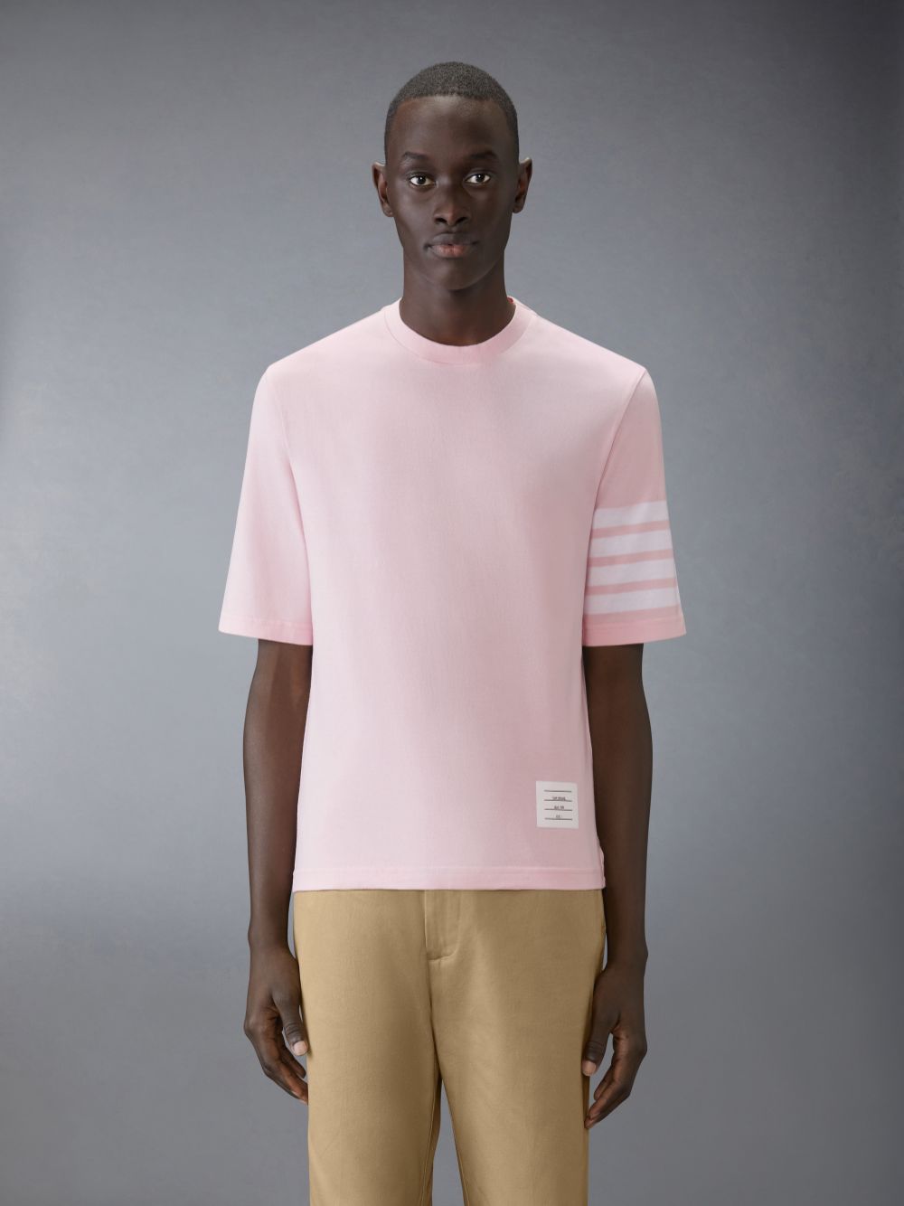 Thom Browne Jersey 4-Bar Short Sleeve T-shirts Herren Rosa | CHS53O52965