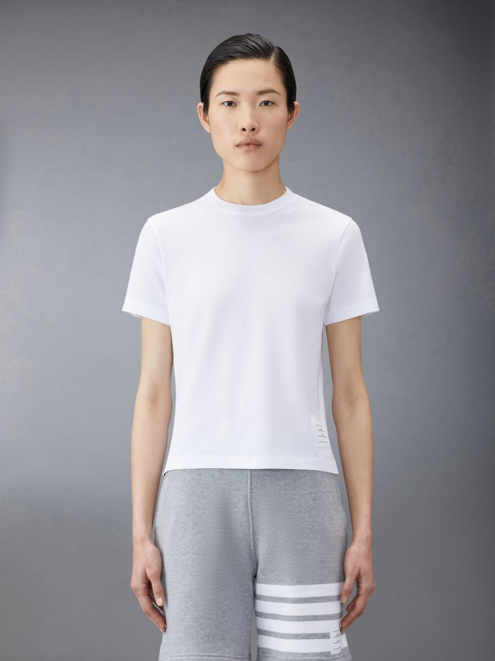 Thom Browne Jersey Relaxed Side Slit T-shirts Damen Weiß | YZV33S16695