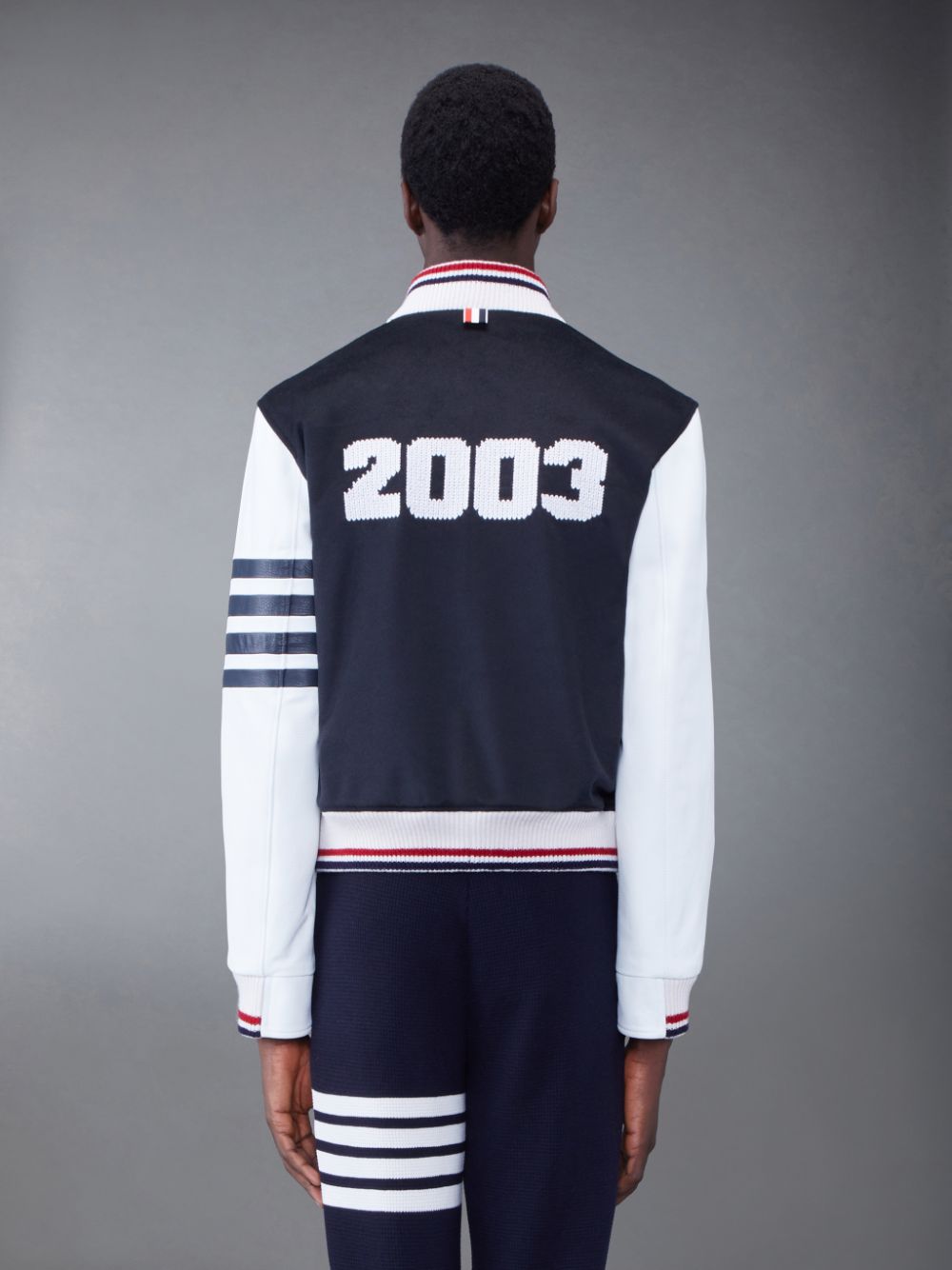Thom Browne KNIT RIB 2003 4-BAR BLOUSON Jacken Herren Blau | YWT80D80406