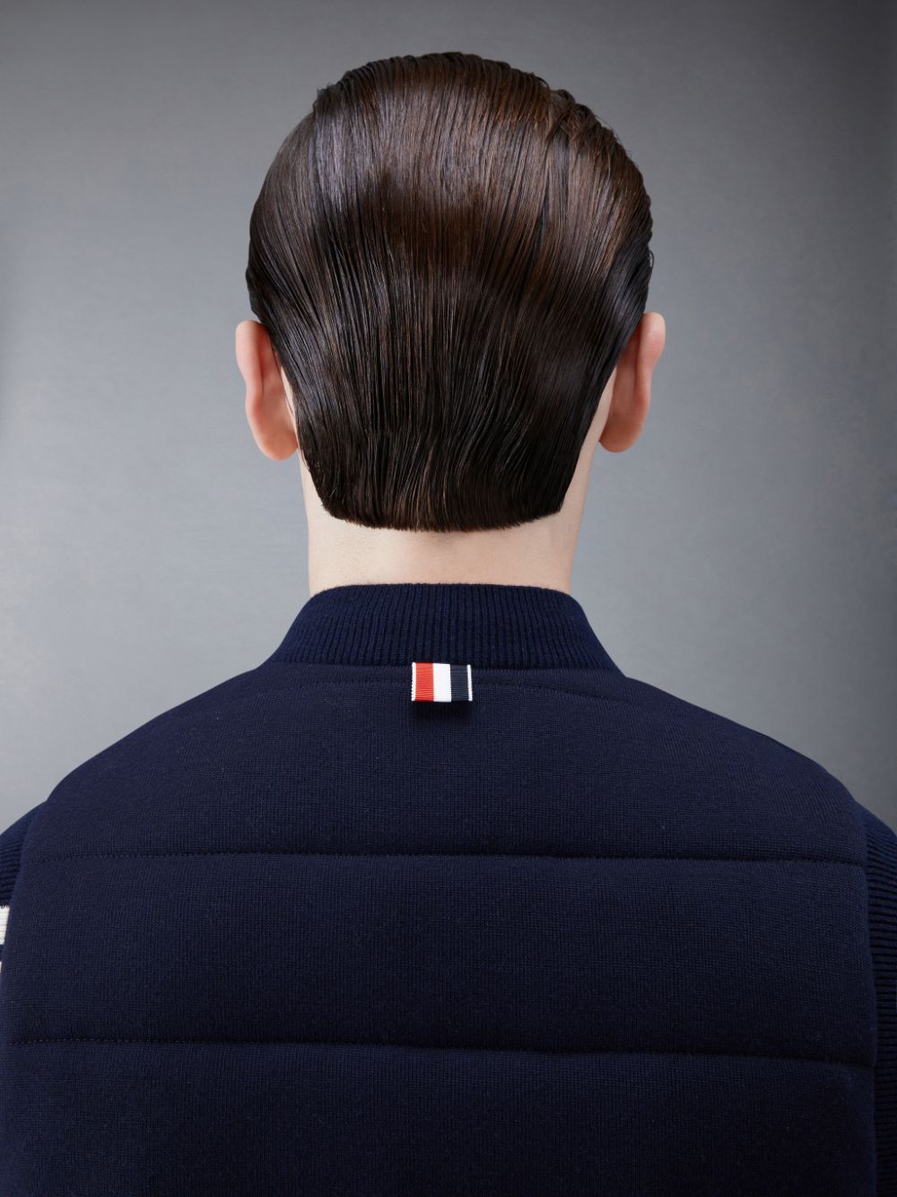 Thom Browne MERINO AND JERSEY PADDED REVERSIBLE 4-BAR Weste Herren Blau | LUI17D06932
