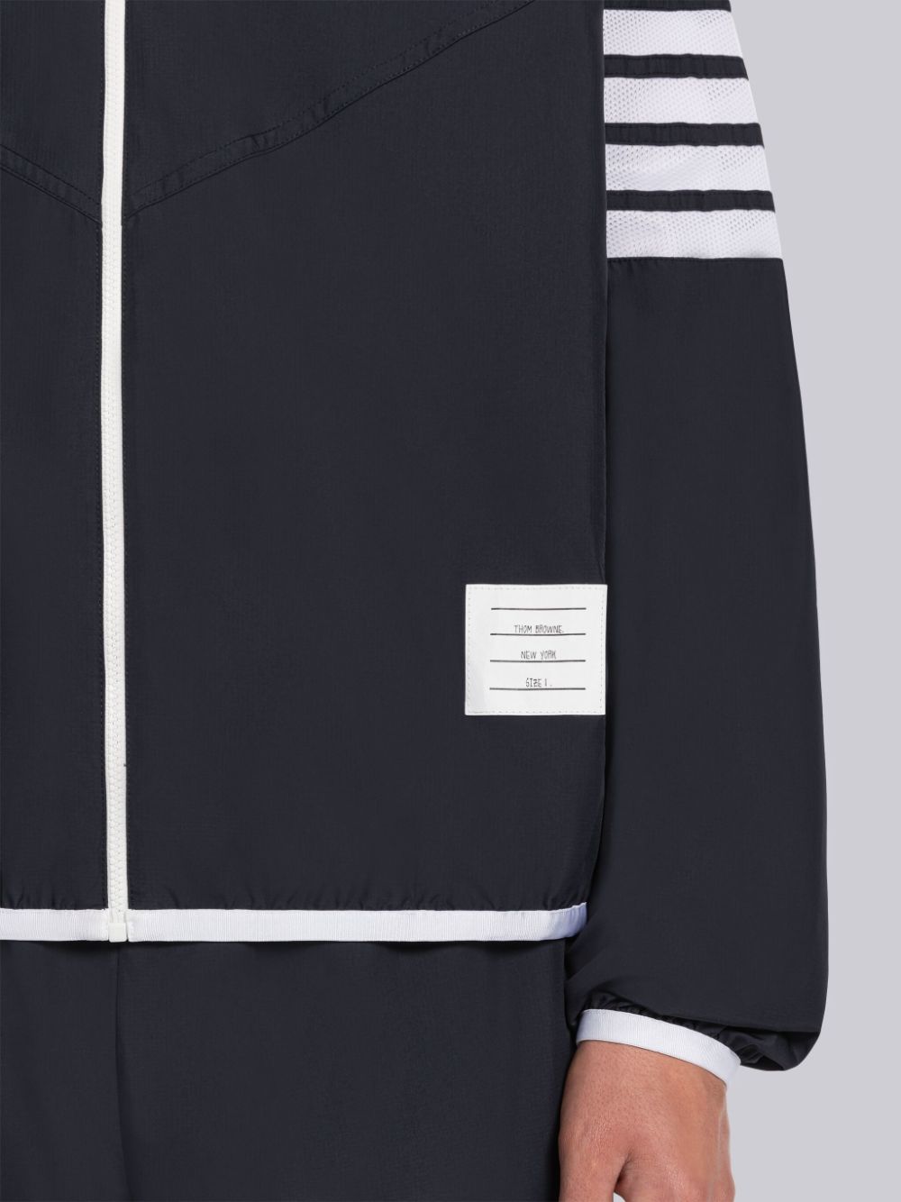 Thom Browne MILITARY RIPSTOP MESH 4-BAR PACKABLE ZIP Hoodie Herren Blau | FES56D73812