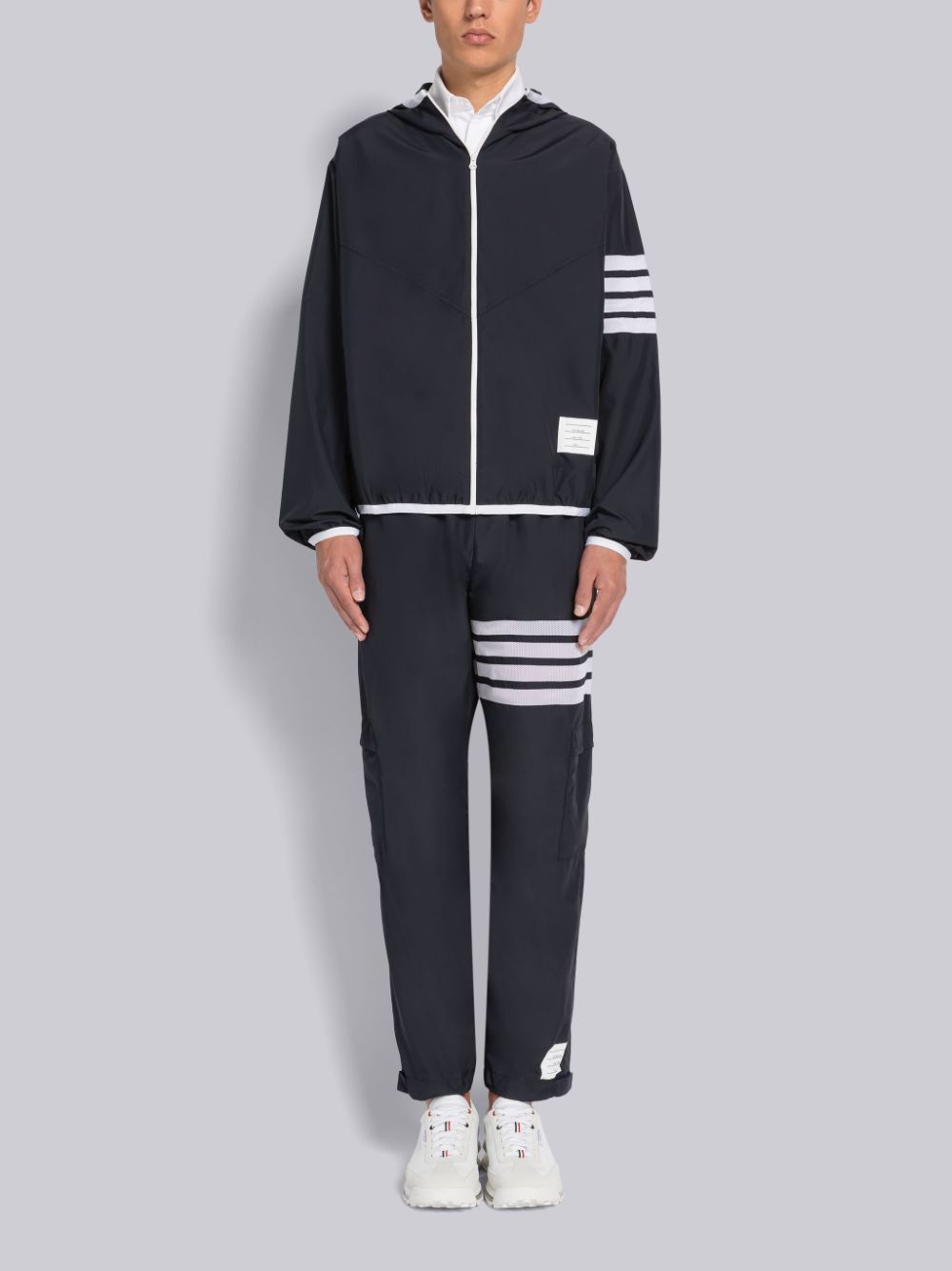 Thom Browne MILITARY RIPSTOP MESH 4-BAR PACKABLE Hose Herren Blau | HBV05F57978