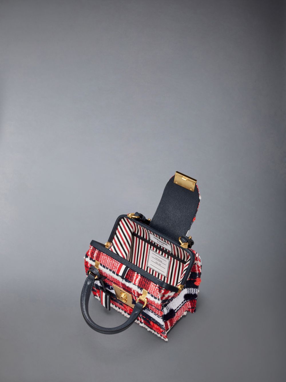 Thom Browne Madras Pouf Tweed Mrs. Mini Tragetaschen Damen Rot | IMH67G21818