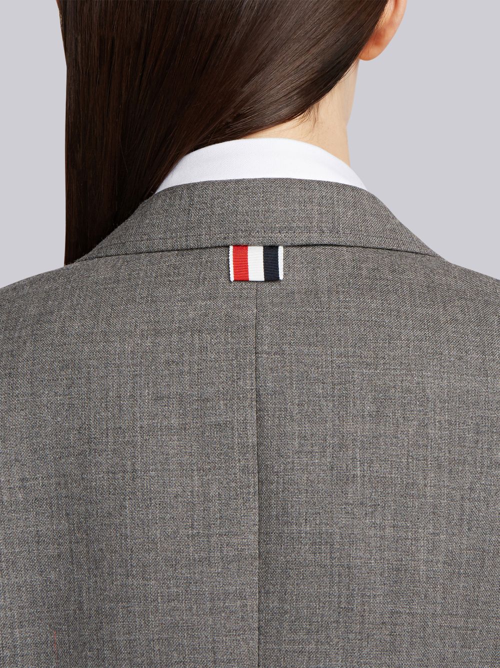 Thom Browne Medium 2-Ply Fresco Wool Wide Lapel Sport Mäntel Damen Grau | YHR79S01899