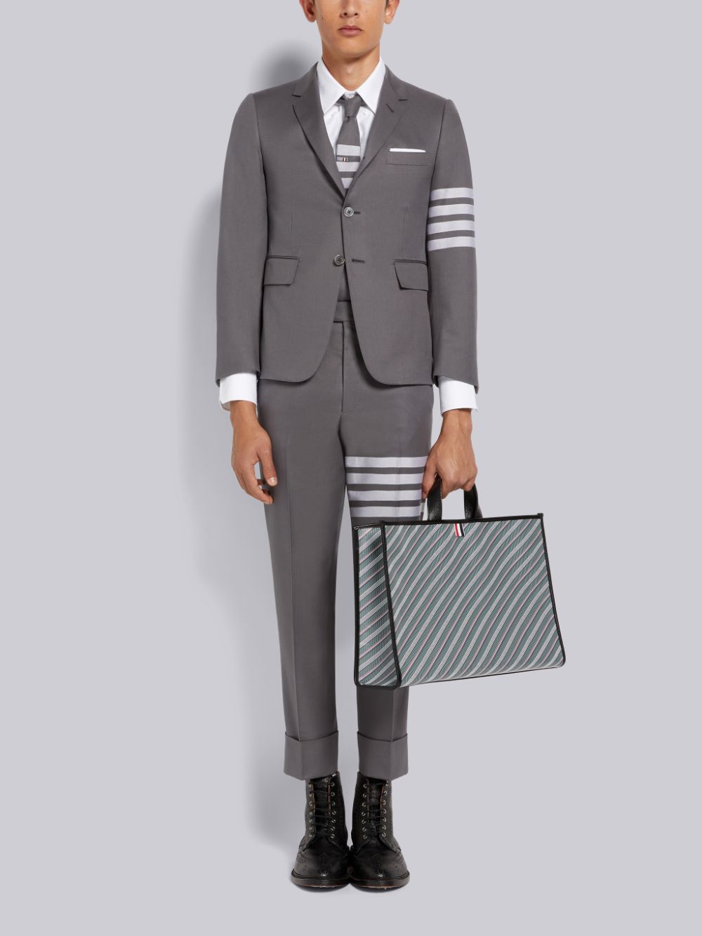 Thom Browne Medium Cotton Suiting Engineered 4-Bar Classic Hose Herren Grau | YGQ80F32811