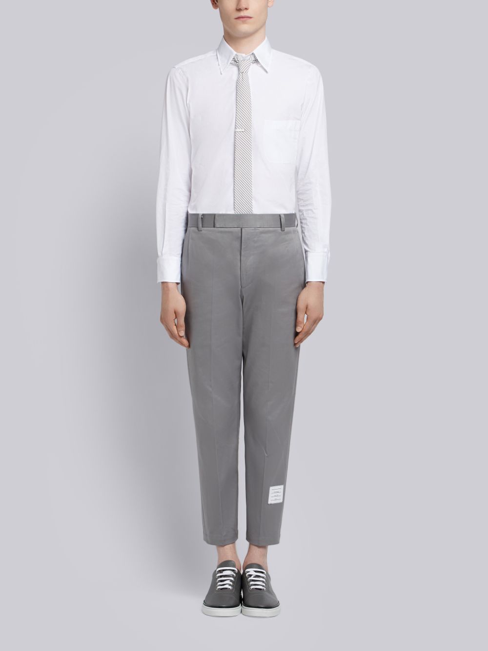 Thom Browne Medium Cotton Twill Unconstructed Chino Hose Herren Grau | TFB34D65052