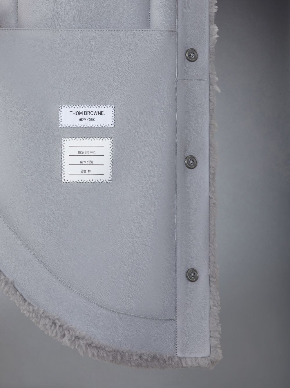 Thom Browne Medium Dyed Shearling 4-Bar Supersized Shirt Jacken Damen Grau | UGV50Z98595