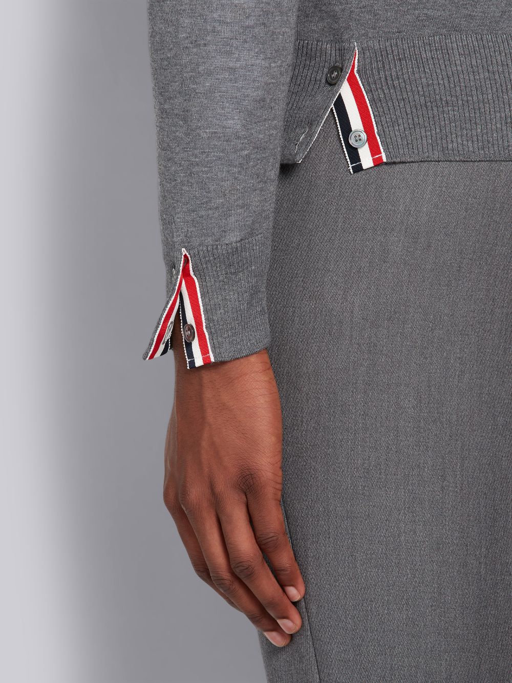 Thom Browne Medium Fine Merino Wool 4-Bar Crew Neck Pullover Herren Grau | RUY83H99079