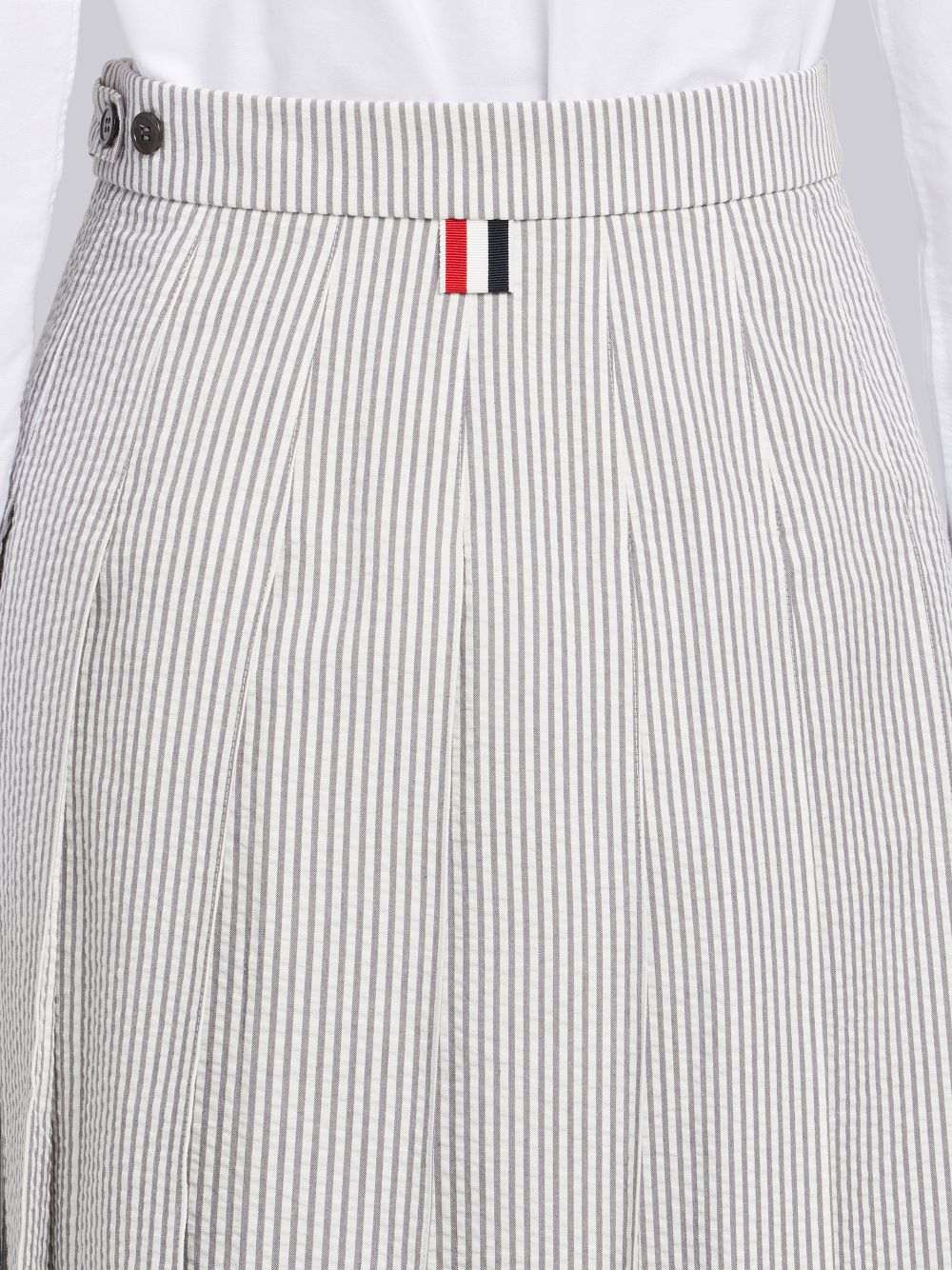 Thom Browne Medium Seersucker Below-the-knee Pleated Röcke Damen Grau | WMY34T36930