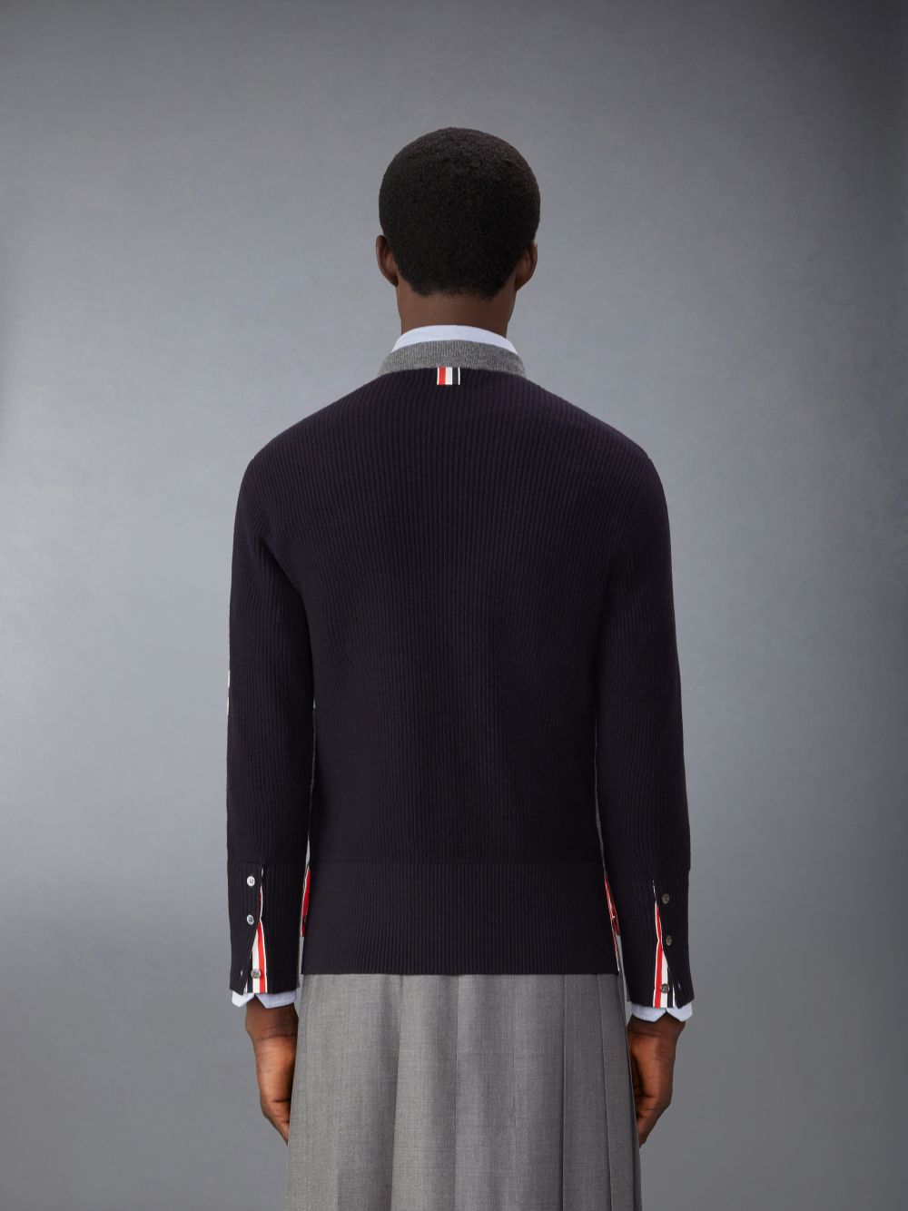 Thom Browne Merino Wool 2 in 1 Half 4-Bar Pullover Herren Grau | XYV36E13890