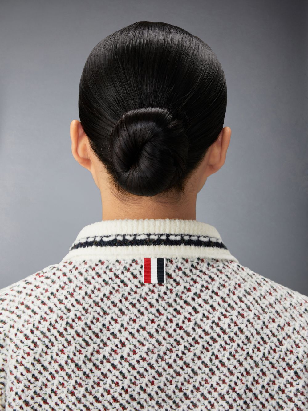 Thom Browne Merino Wool Boucle and Mohair Tweed Jacquard Polo Collar Bomber Jacken Damen Weiß | UVL84H48980