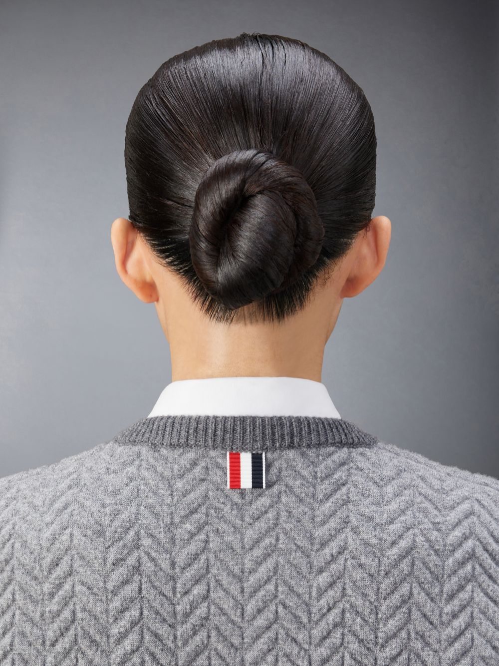 Thom Browne Merino Wool Herringbone Quilted Cropped Cardigan Jacken Damen Grau | CJX80Y54081