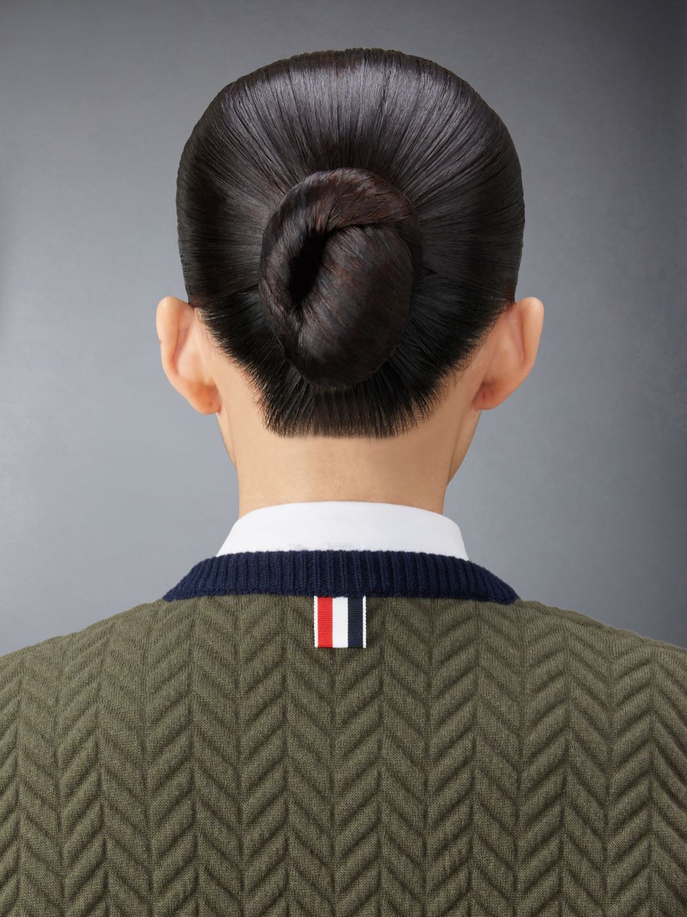 Thom Browne Merino Wool Herringbone Quilted Cropped Cardigan Jacken Damen Grün | DCR68W67925