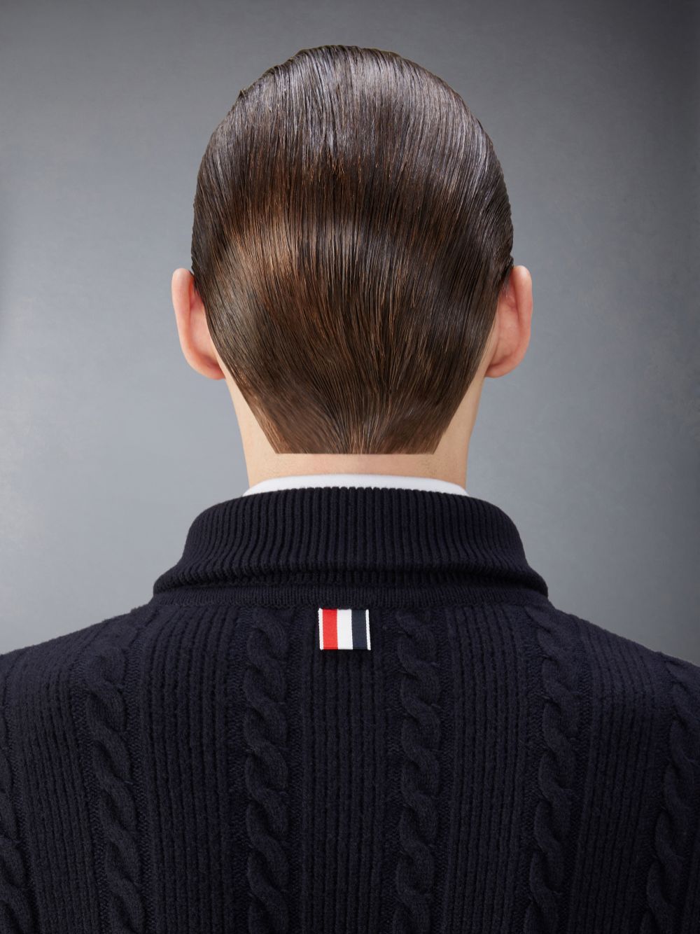 Thom Browne Merino Wool and Cotton 4-Bar Cable Bomber Jacken Herren Blau | NQU35J82349