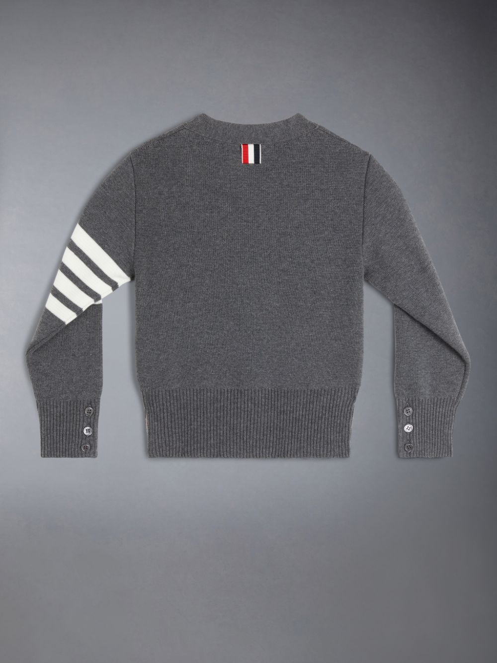 Thom Browne Milano Stitch 4-Bar V-neck Strickjacke Jungen Grau | PNL97Z94762