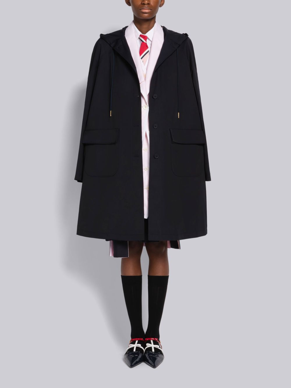 Thom Browne Nylon Tech Hooded Parka Damen Blau | WKW01G73094
