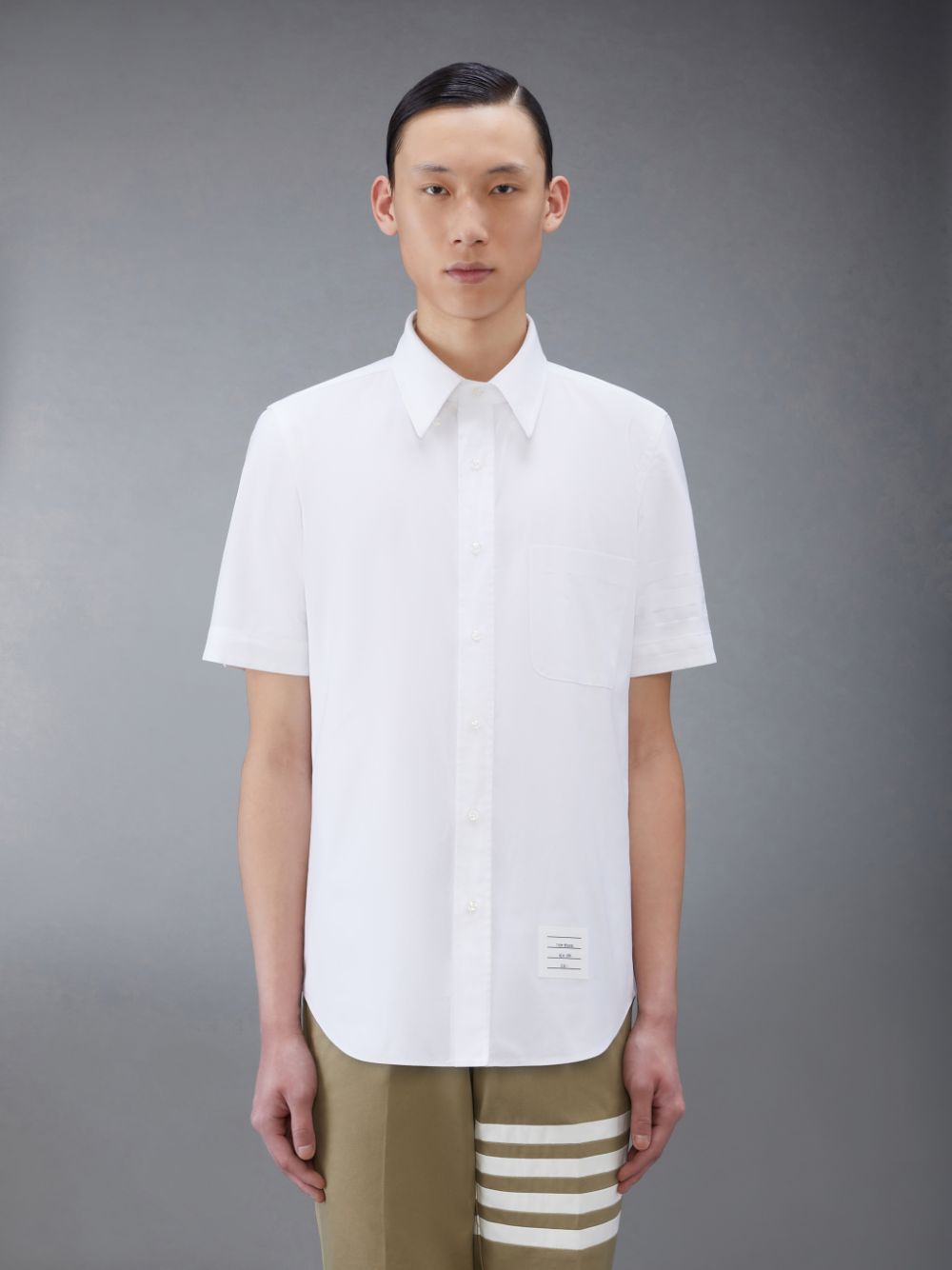 Thom Browne Oxford 4-Bar Short Sleeve Hemd Herren Weiß | HEI20A74190
