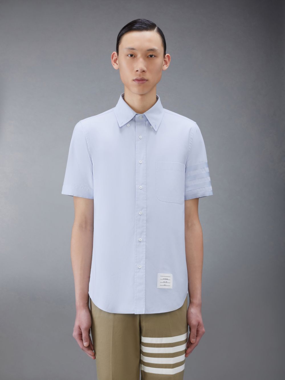 Thom Browne Oxford 4-Bar Short Sleeve Hemd Herren Blau | UUI18D22898