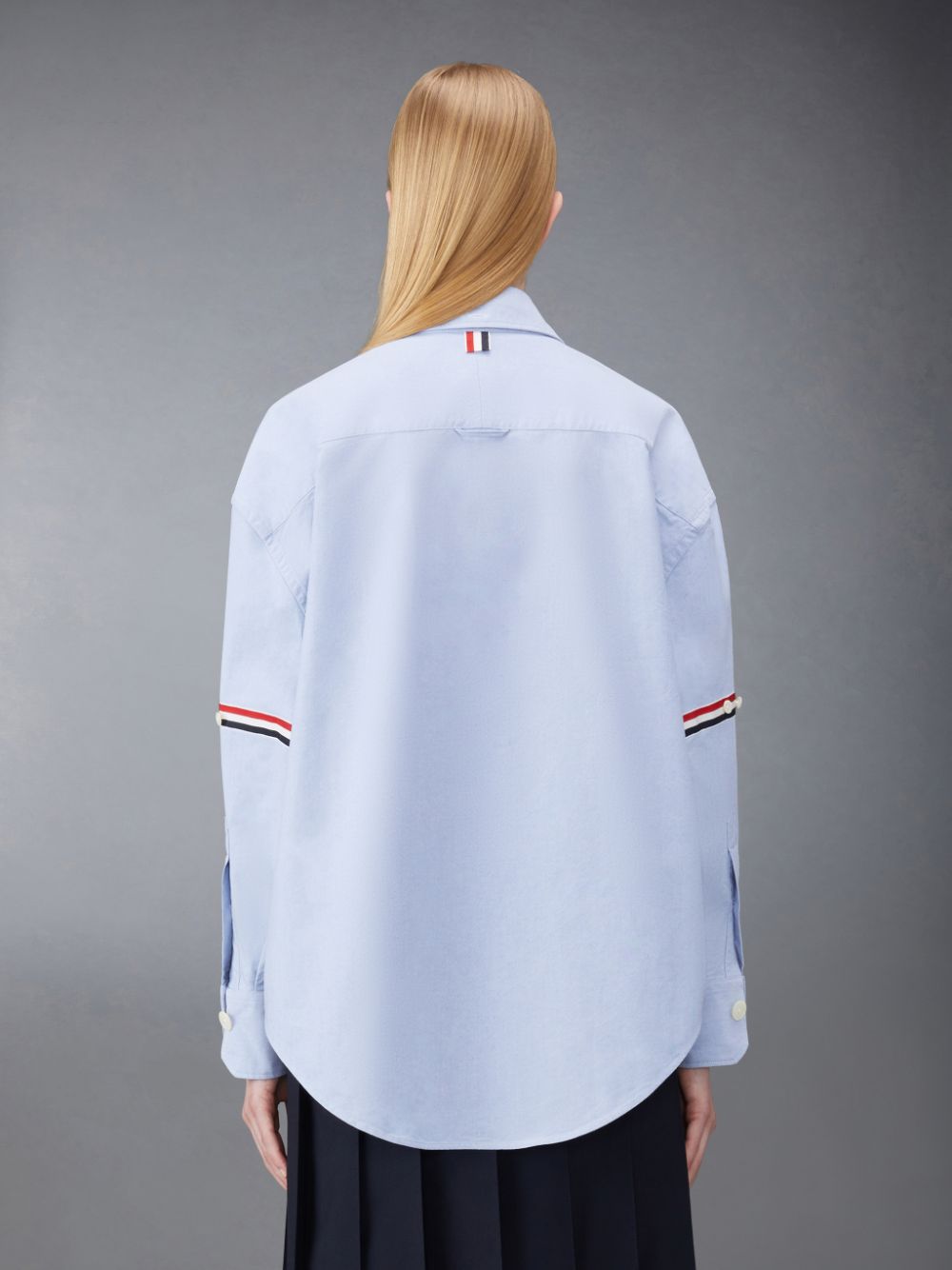 Thom Browne Oxford Armband Supersized Hemd Damen Blau | MXH45A00316