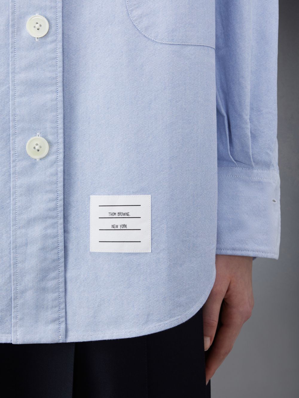 Thom Browne Oxford Armband Supersized Hemd Damen Blau | MXH45A00316