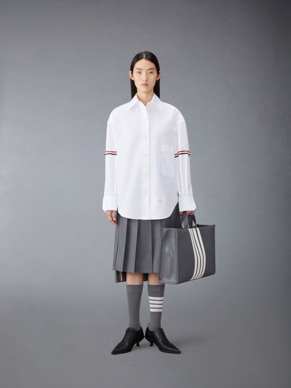 Thom Browne Oxford Armband Supersized Hemd Damen Weiß | KVX10X12879
