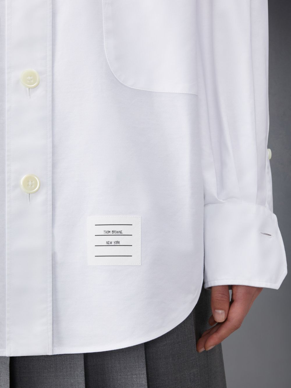 Thom Browne Oxford Armband Supersized Hemd Damen Weiß | KVX10X12879
